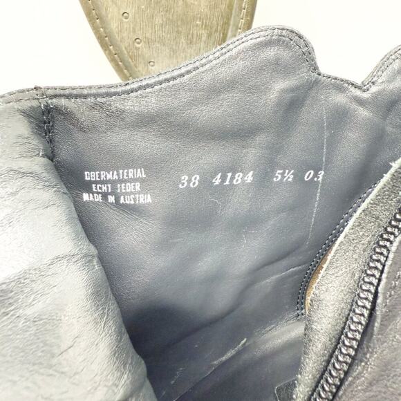 Paul Green Black Leather Ankle Booties Women's Sz 5.5UK Side Zip Made in Austria - Picture 7 of 9